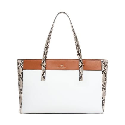 Snake Print Laptop Tote (XL)-White