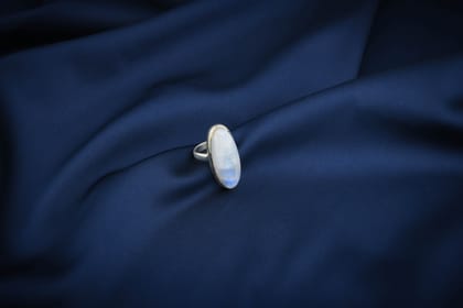 Moonstone Oval Silver Ring