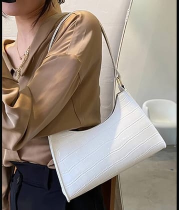 Fargo White Artificial Leather Sling Bag