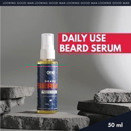 OMG Beard Serum 50ml | Upto 2x Smoother Hair | Enriched with Vitamin E | for Hair Growth | Reduces Dandruff | 100% Natural Ingredients