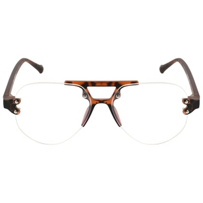 TERRY & CO | Zero Power Blue Cut Eyeglasses | Anti-Glare, UV Protection, Lightweight | For Gaming & Computer Use | Unisex | Tiger Brown