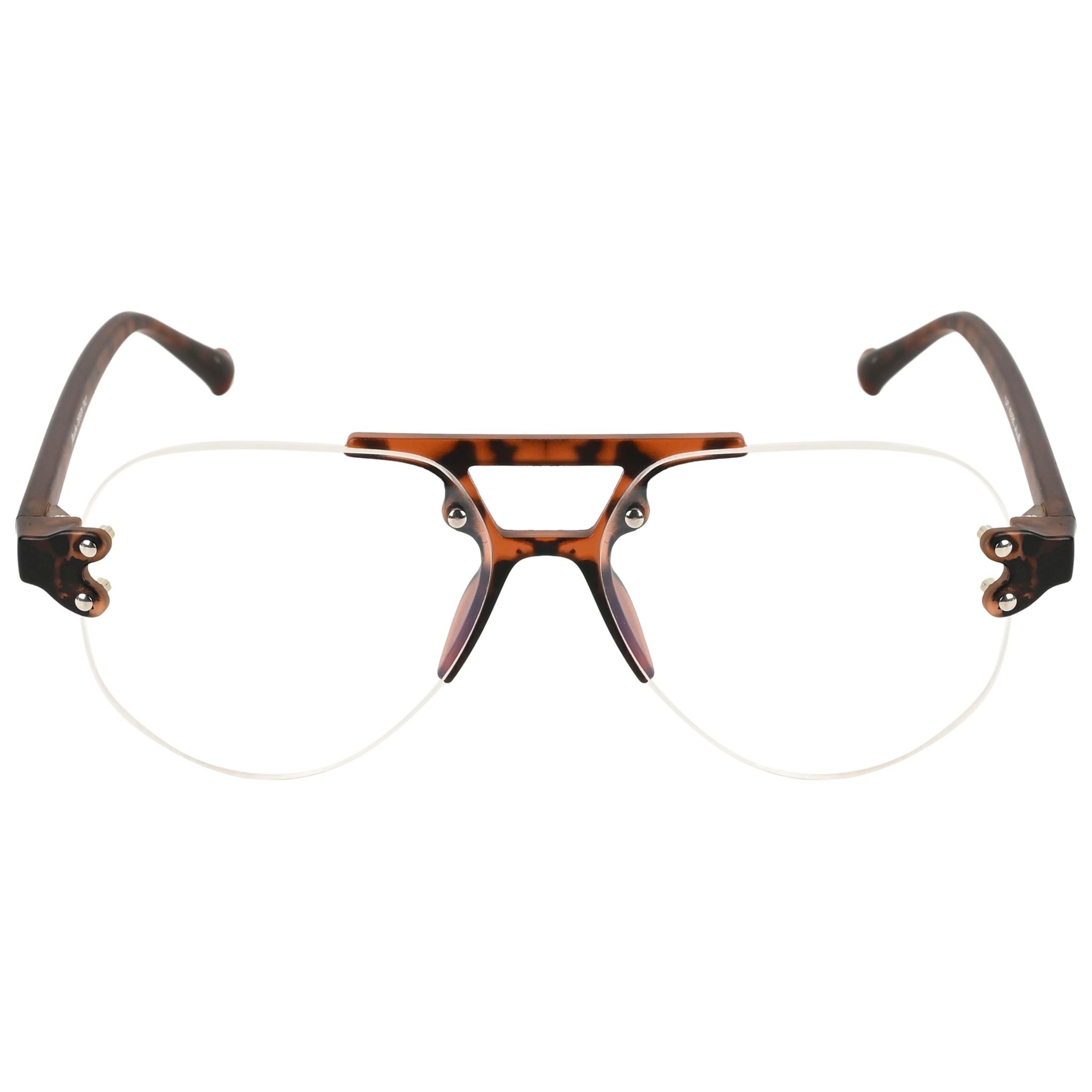 TERRY & CO | Zero Power Blue Cut Eyeglasses | Anti-Glare, UV Protection, Lightweight | For Gaming & Computer Use | Unisex | Tiger Brown