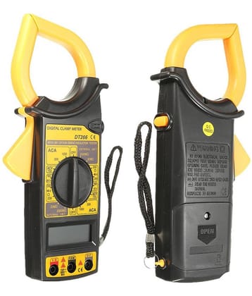 Auto Ranging Clamp Multimeter with AC Current, AC/DC Voltage DT266 Electronic Digital Clamp Meter Multimeter AC Current AC DC Voltage Diode Tester Tool for Measuring AC/DC Current Voltage Tester Clamp Multimeter with Test Cable for Measuring Tools DM266