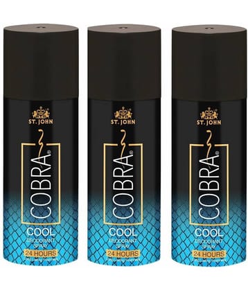 ST.JOHN Cobra Cool Limited Edition Deodorant Spray for Men 150ml (450ml) - Pack of 3