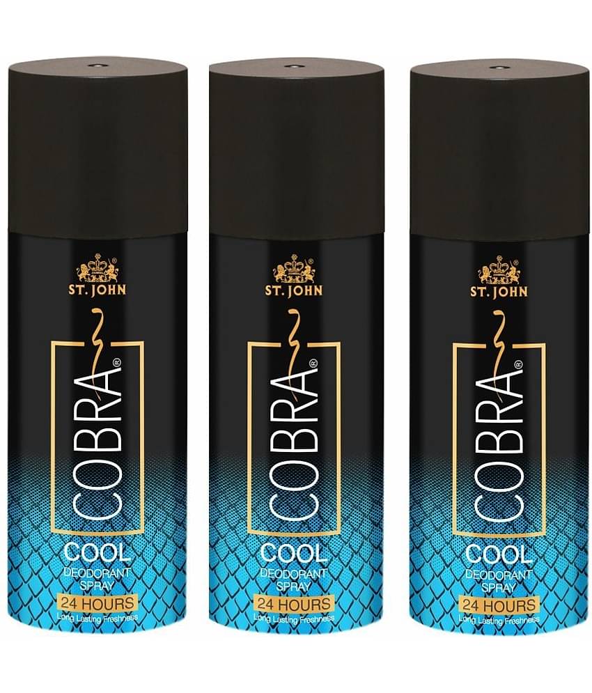 ST.JOHN Cobra Cool Limited Edition Deodorant Spray for Men 150ml (450ml) - Pack of 3