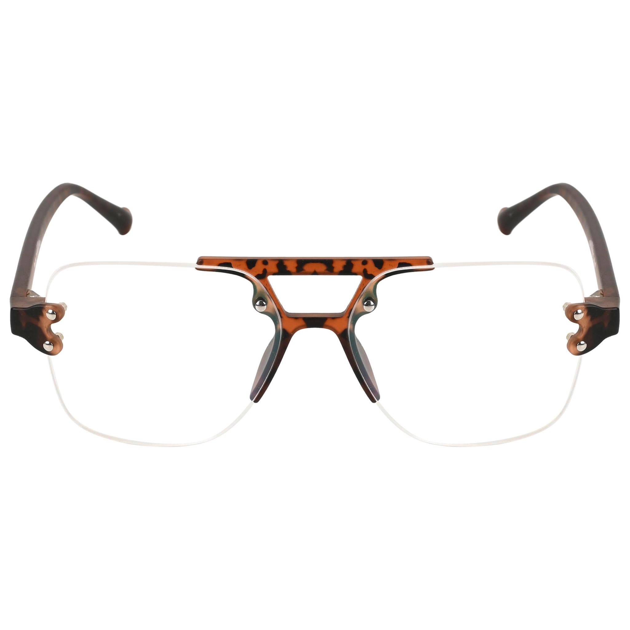 TERRY & CO | Zero Power Blue Cut Eyeglasses | Anti-Glare, UV Protection, Lightweight | For Gaming & Computer Use | Unisex | TIGER BROWN