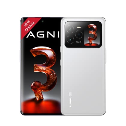 Lava Agni 3 5G (Heather Glass, 8GB+128GB) | India's 1st Dual AMOLED | 1.5K Curved Display | Dimensity 7300X | 50MP Triple AI Telephoto Camera | 66W Fast Charge | with Charging Adapter Lava Agni 3 5G (Heather Glass, 8GB+128GB) | India's 1st Dual AMOLED | 