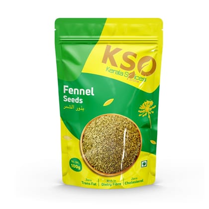 Kerala Spices Fennel Seeds 100gm Artificial Colors and Preservatives Free Saunf