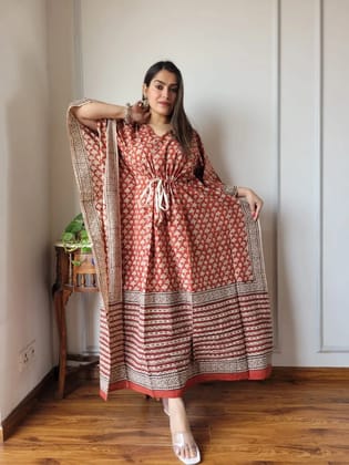 Hand Block printed KAFTAN 100% Pure cotton