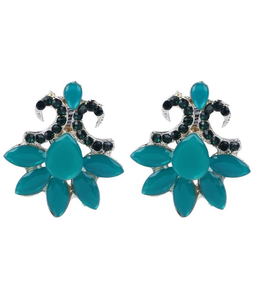 Sunhari Jewels - Green Stud Earrings ( Pack of 1 ) - Green