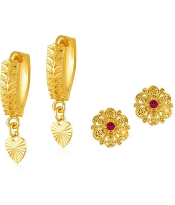 Vighnaharta Shimmering Beautiful Gold Plated Clip on Bucket,basket Chand Bali and Screw Stud  earring Combo For Women and Girls -VFJ1140-1447ERG
