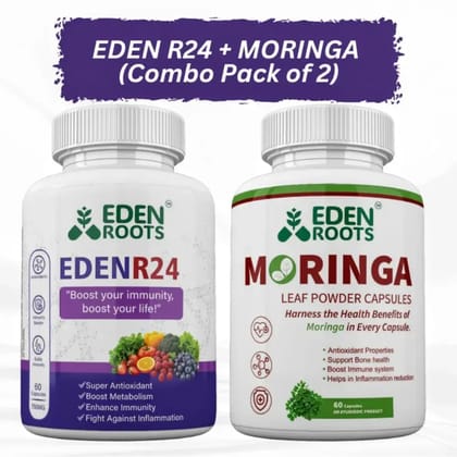 EDEN R24 + MORINGA 60  Capsules Combo Pack Of 2