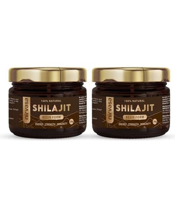 Nirvasa Shilajit Resin, Performance, Vigour and Vitality for men, enriched with Pure Shilajit, Vegan, Ayurvedic Classical Product (2 X 20g)