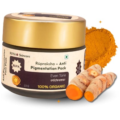 RUVA Anti-Pigmentation Ayurvedic Face Pack with Sacred Wild Turmeric | Brightening, Hyperpigmentation, Uneven Skin Tone, Ritual Skincare | For All Skin Types | Men & Women