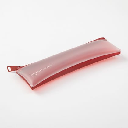 Clear Soft Pen Case Red