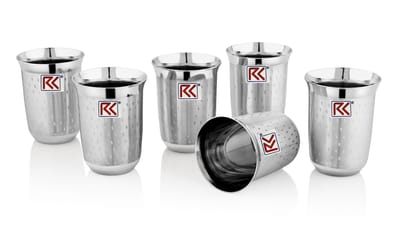 RK SAIBA Stainless Steel Hammered Finish Tableware Drinkware Tumbler Drinking Glasses for Home, Restaurants, Office Capacity 300 Ml RK SAIBA Stainless Steel Hammered Finish Tableware Drinkware Tumbler Drinking Glasses for Home, Restaurants, Office Capacity 300 Ml
