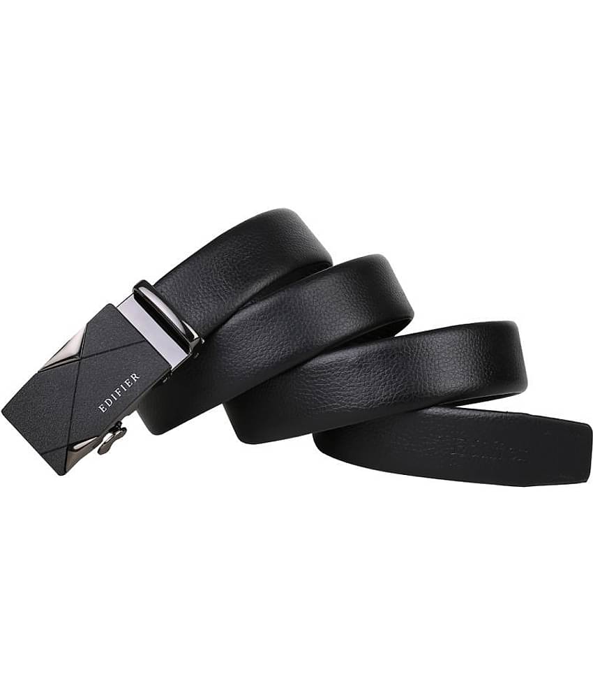Edifier - Black Leather Men's Casual Belt ( Pack of 1 )