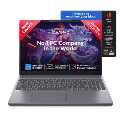Lenovo IdeaPad Slim 3 13th Gen Core i5-13420H 15.3 inch (38.8cm) WUXGA IPS Laptop (16GB RAM/512GB SSD/Windows 11/Office Home 2024/Backlit Keyboard/1Yr ADP Free/3 Mon. Game Pass/Grey/1.6Kg), 83K100C6IN Lenovo IdeaPad Slim 3 13th Gen Core i5-13420H 15.3 in
