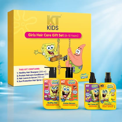 KT Kids Gift Set, Body Care for Boys & Girls, 3+ Years – Soft Body Wash + Lotion + Body Sunscreen + Mosquito Spray + Yellow Gift Bag + Free Keychain - 700ml