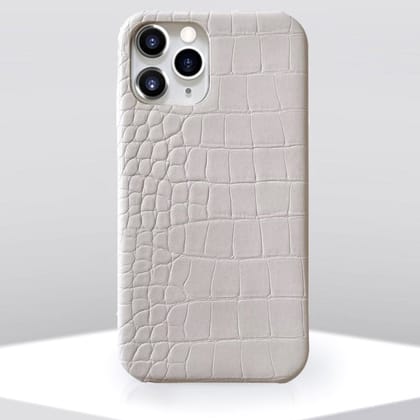 Passive White Croco Leather Luxury Case-iPhone 13 Pro Max