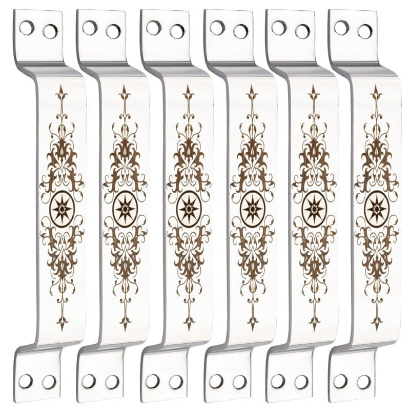 S-GUARD Stainless Steel Door & Cabinet Handles, Knobs Handles-Size-6 Inch-6 Pcs-Laser Printed Design-SSL09