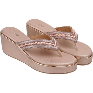 Lazera Sultan Wedge Sandals for Women Diamond Broad Strap Platform Mules