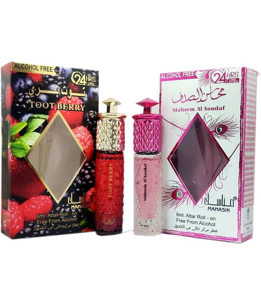 MANASIK TOOT BERRY &  MAHSEM AL SOUDAF Concentrated   Attar Roll On 6ml .  ( COMBO SET )