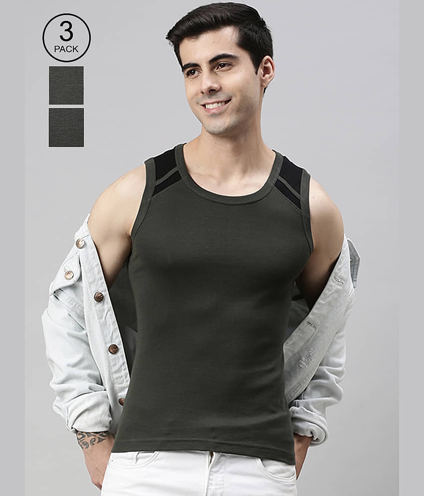 Pack of 3 Lux Cozi - Multicolor Cotton Men's Vest