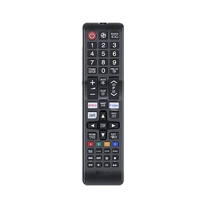 7 SEVEN® Compatible With Samsung Tv Remote Control Universal Suitable For LCD LED OLED QLED UHD HD Plasma 3D Smart Hub Television With Hotkeys - Match Remotes Keys Exactly With Existing Remote, Black 7 SEVEN® Compatible With Samsung Tv Remote Control Uni