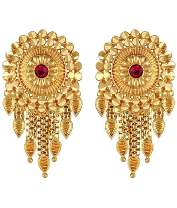 VIVASTRI Golden Stud Earrings ( Pack of 1 ) - Golden