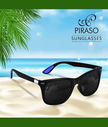 PIRASO Black Rectangular Sunglasses ( Pack of 1 )