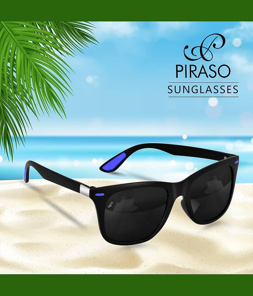 PIRASO Black Rectangular Sunglasses ( Pack of 1 )