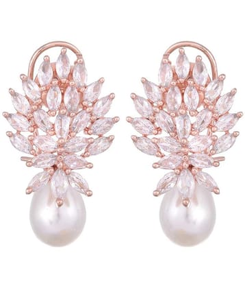 PUJVI Rose Gold Stud Earrings ( Pack of 1 ) - Rose Gold