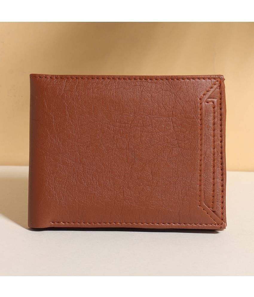 SUNSHOPPING Brown Faux Leather Men's Two Fold Wallet ( Pack of 1 )