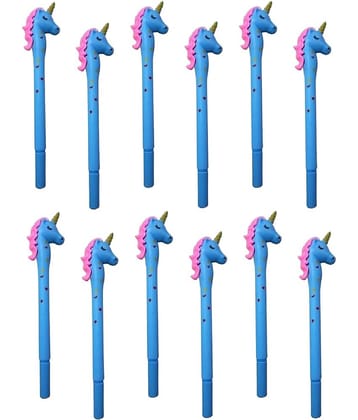 JELLIFY U_n_i_c_o_r_n Ballpoint Pen Blue Ink Birthday Gift Stationery Set Pack of 12, Multicolor