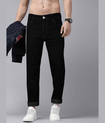 JB JUST BLACK Regular Fit Cuffed Hem Men's Jeans - Black ( Pack of 1 )