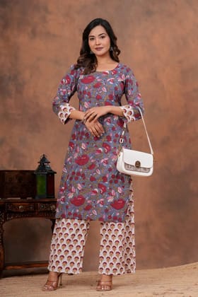 Stitched Cotton Sets Elegant Hand Block Printed Cotton Kurti Sets perfect for daily wear and festive occasions!Comfort fit | Soft breathable fabric |Pure Cotton 60*60.
