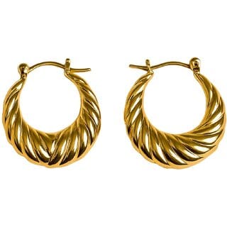 Kimti 18k Gold Plated Spiral Luxe Hoops Anti Tarnish Earrings Kimti 18k Gold Plated Spiral Luxe Hoops Anti Tarnish Earrings