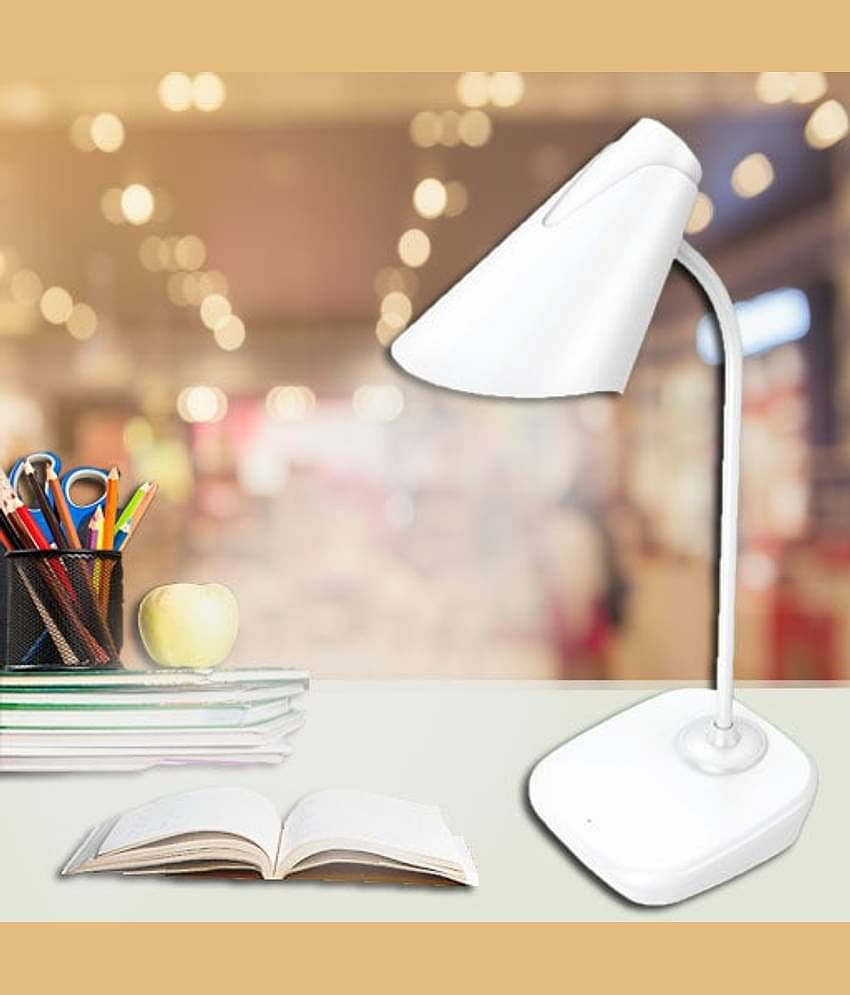 IDOLESHOP - White Study Table Lamp ( Pack of 1 )