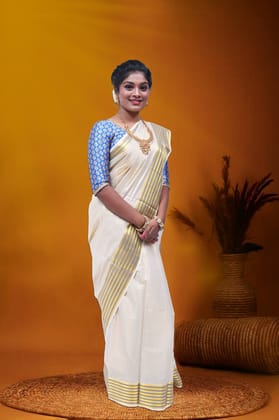 MK-2724.1 GOLD TISSUE SAREE 6.25 MTR