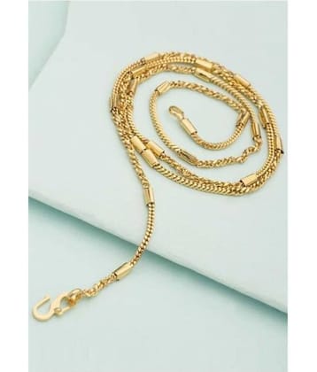Jewar Mandi Gold Plated Use by Long Time Gold Plated Daily Wear Size-26 Inch- Brass or Copper Chain Perfect for Women & Girls, Men & Boys