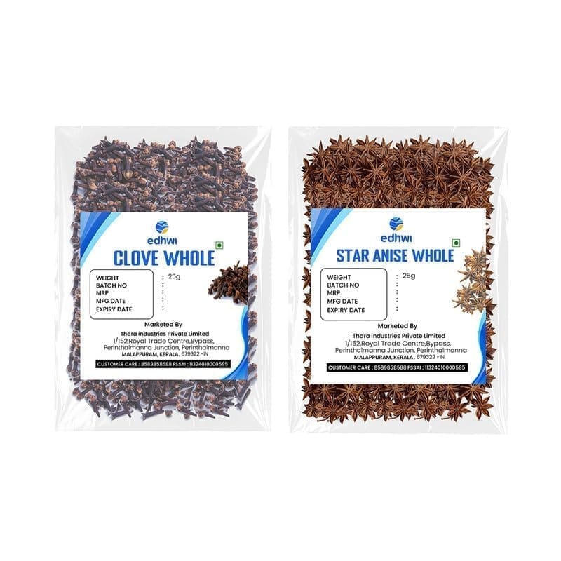 EDHWI Clove 25g & Star Anise 25g Combo | Premium Spices for Cooking, Baking & Flavoring