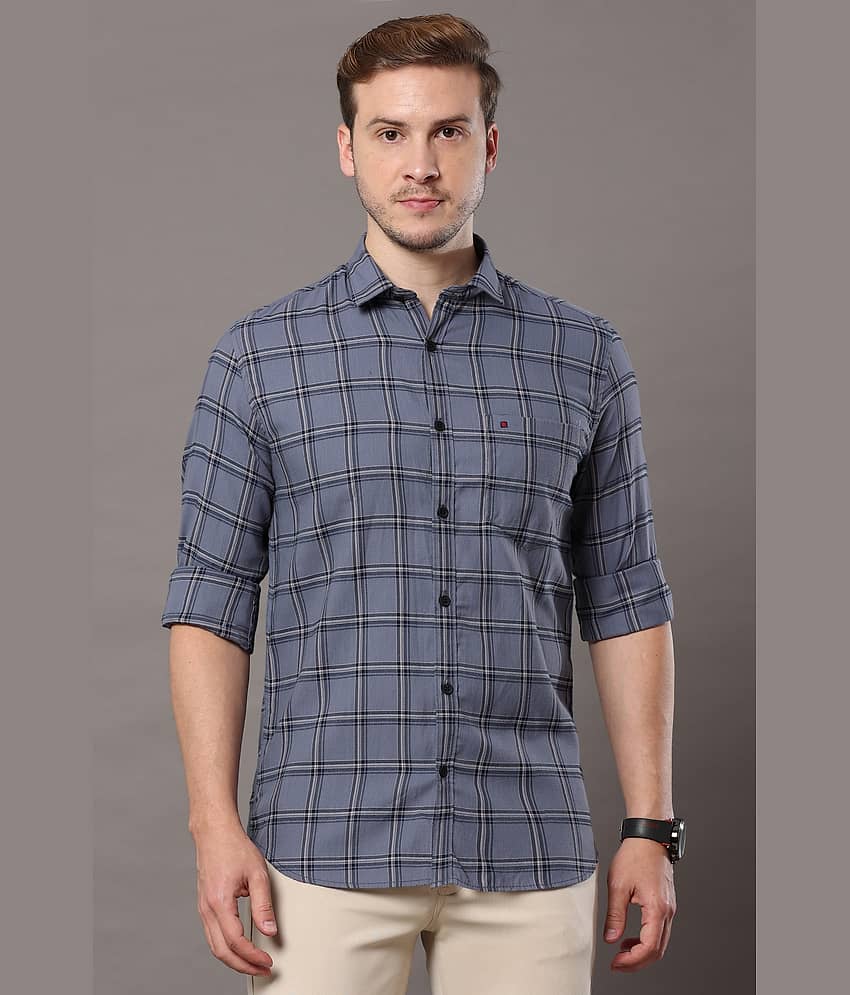 Cool Colors - Grey 100% Cotton Slim Fit Men's Casual Shirt ( Pack of 1 )