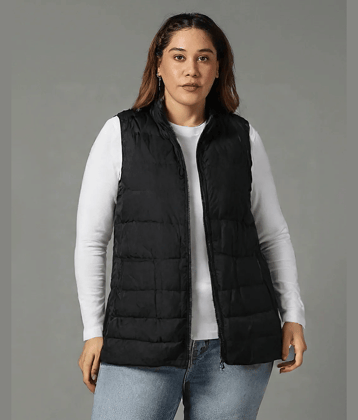 PLUS PARADISE Women Puffer Jacket ( Black )