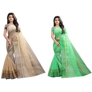 SVB Multicolour Art  Silk Saree With Blouse Piece