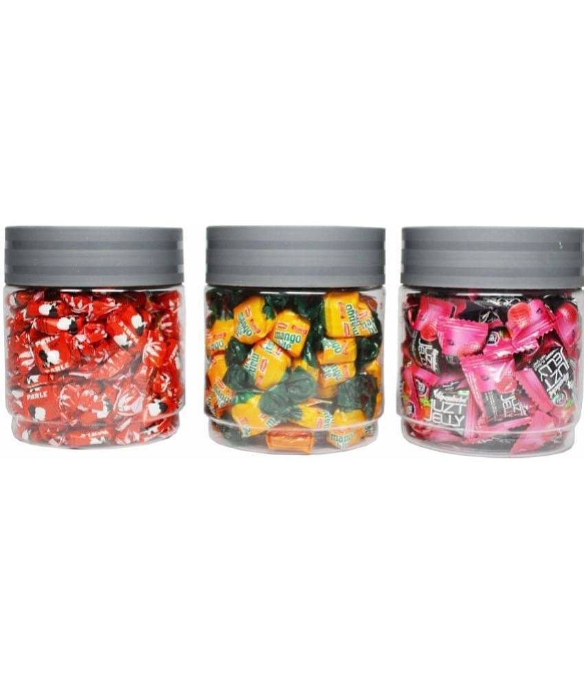 PearlPet - Plastic Light Grey Food Container ( Set of 3 - 500 )