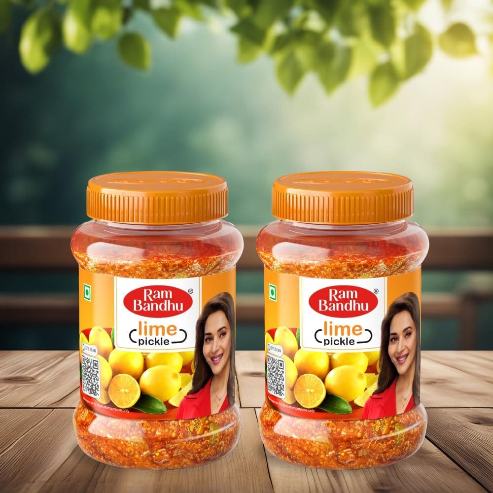 Ram Bandhu Lime Pickle, Ready to Eat, Hand-Picked Ingredients 200gm | Pack of 2 | (200gm X Pack of 2)