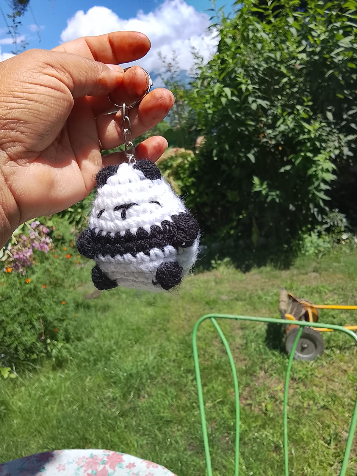 Crochet Panda Keychain