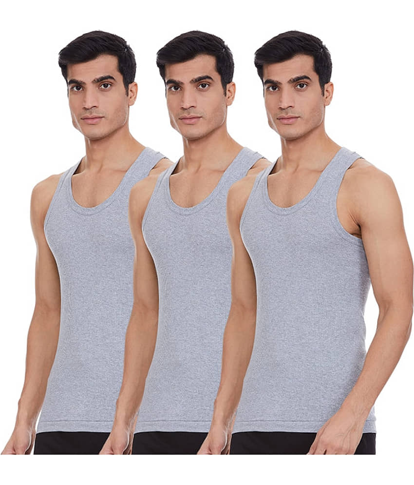 Renox Pack of 3 Cotton Tank For Men ( Grey )