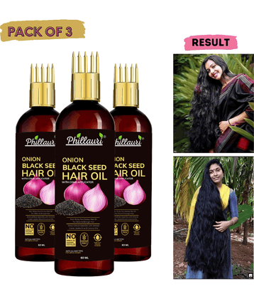 Phillauri Black seed Onion Oil for Hair Regrowth Hair Oil for Men and Women Hair Oil (100 ml) Pack of 2